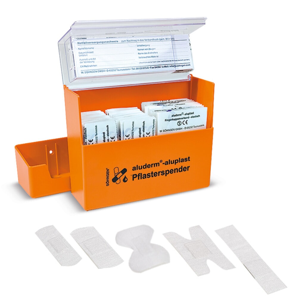 Pflasterspender SÖHNGEN® aluderm®-aluplast mit Wundpflastern Produktabbildung: Pflasterspender SÖHNGEN® aluderm®-aluplast mit Wundpflastern