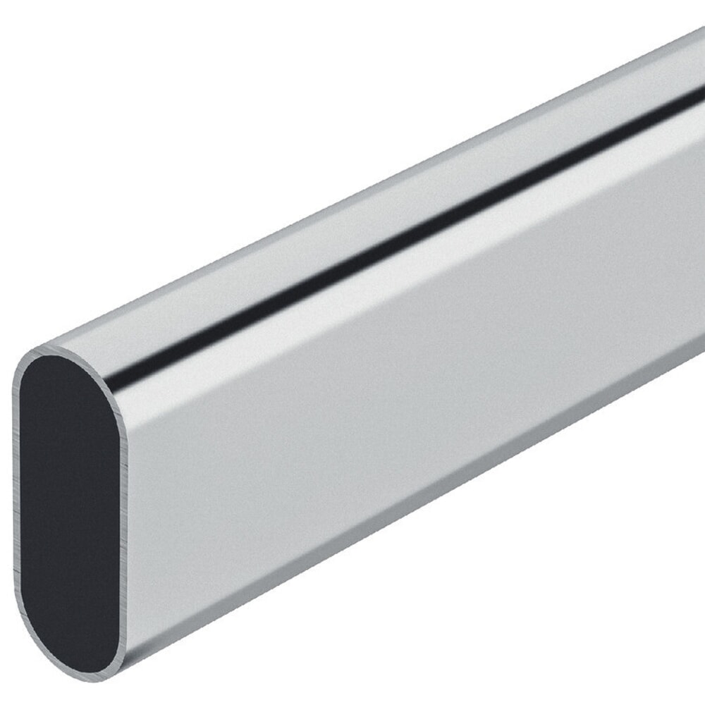 Produktabbildung Nr. 1: PG Ovalschrankrohr nahtlos geschweißt, Rohrhöhe 30 mm Rohrbreite 15 mm, Stahl verchromt, Wandstärke 1 mm 2500 mm