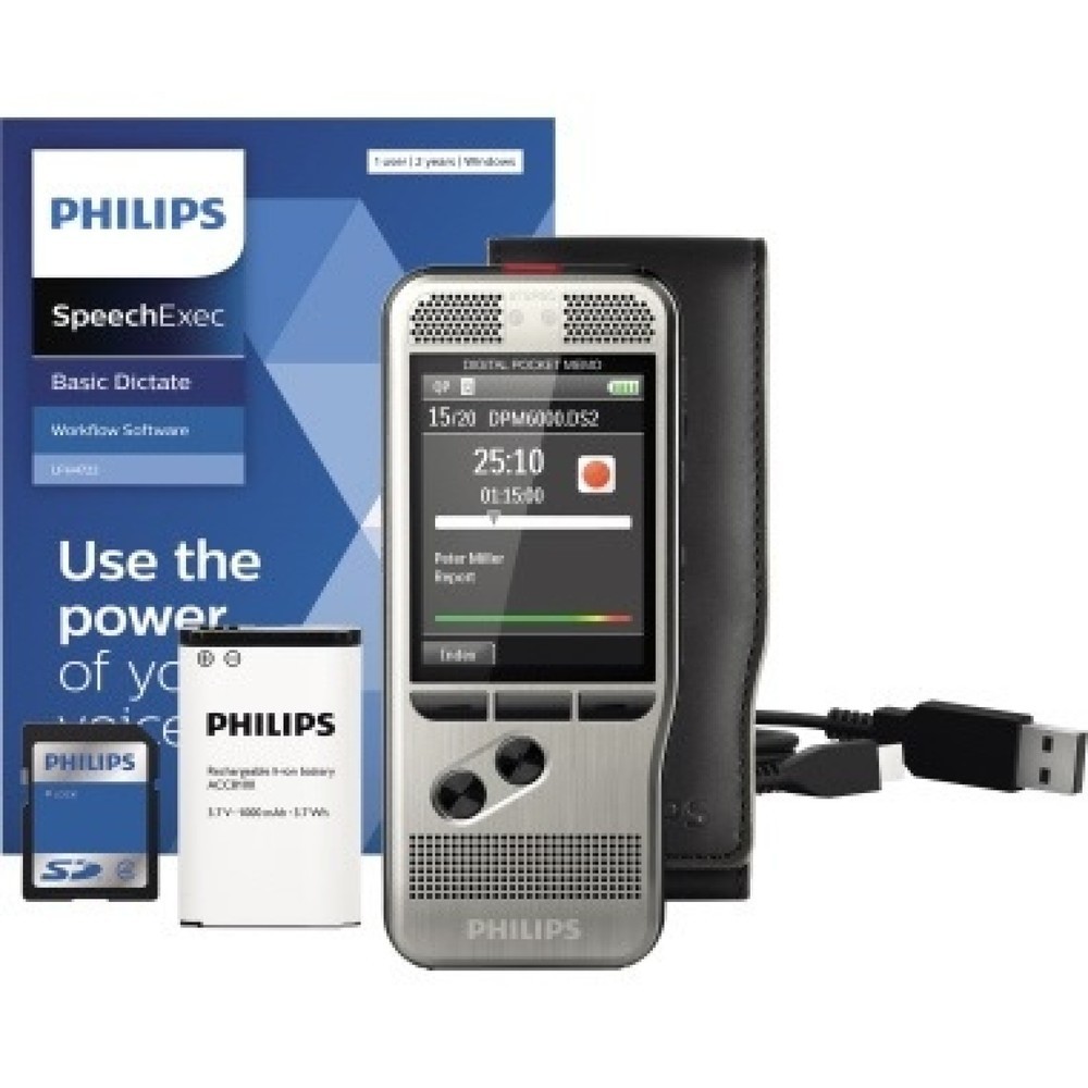 Produktabbildung: Philips Diktiergerät Digital Pocket Memo DPM6000/02