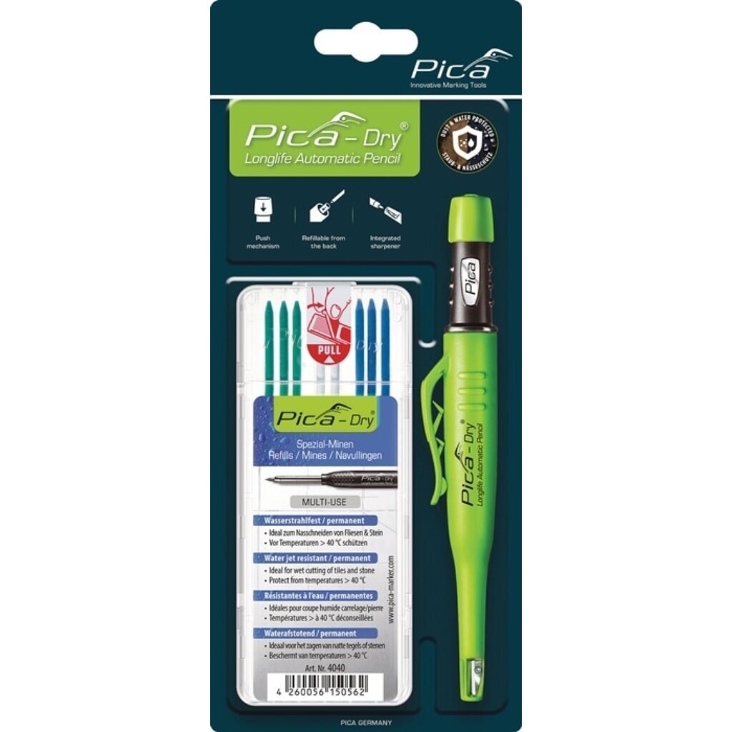 PICA Bau-/Tieflochmarker Pica-Dry + Minenset, Farbe sortiert, + Minenset 4000 871 854 Produktabbildung: PICA Bau-/Tieflochmarker Pica-Dry + Minenset, Farbe sortiert, + Minenset 4000 871 854