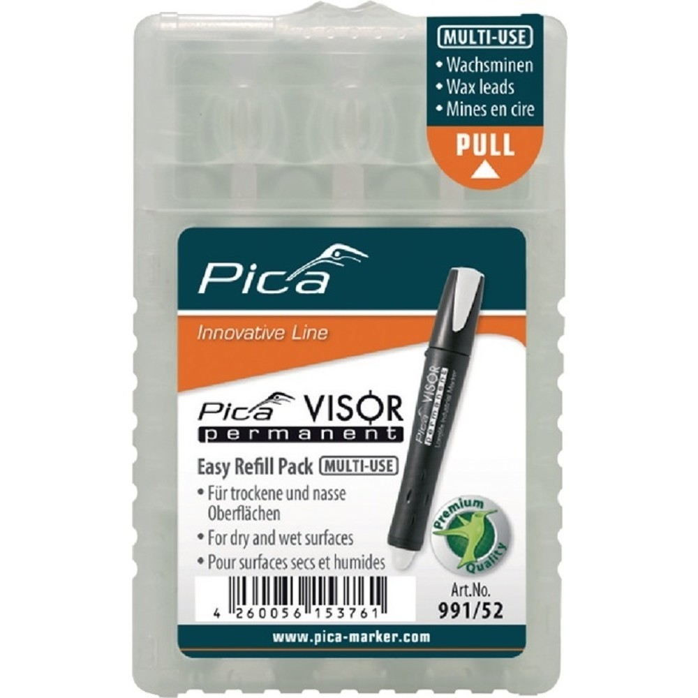 Produktabbildung: PICA Minenset Visor permanent, wasserfest, 4x weiß, 4 Minen / Set