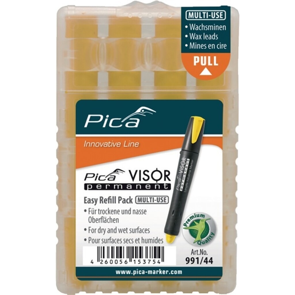 PICA Minenset Visor permanent, wasserfest, 4x gelb, 4 Minen / Set Produktabbildung: PICA Minenset Visor permanent, wasserfest, 4x gelb, 4 Minen / Set