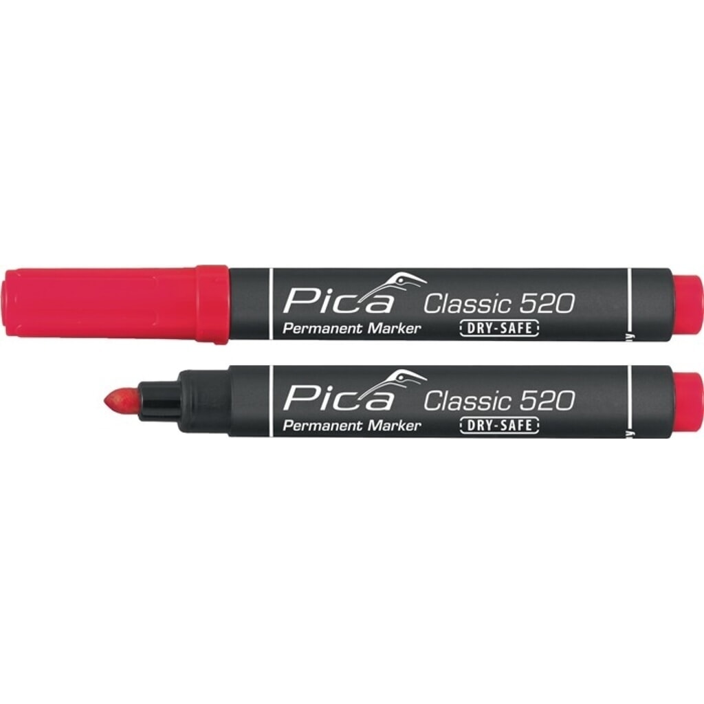 Produktabbildung: PICA Permanentmarker Classic, Strichbreite 1 - 4 mm, rot, Rundspitze