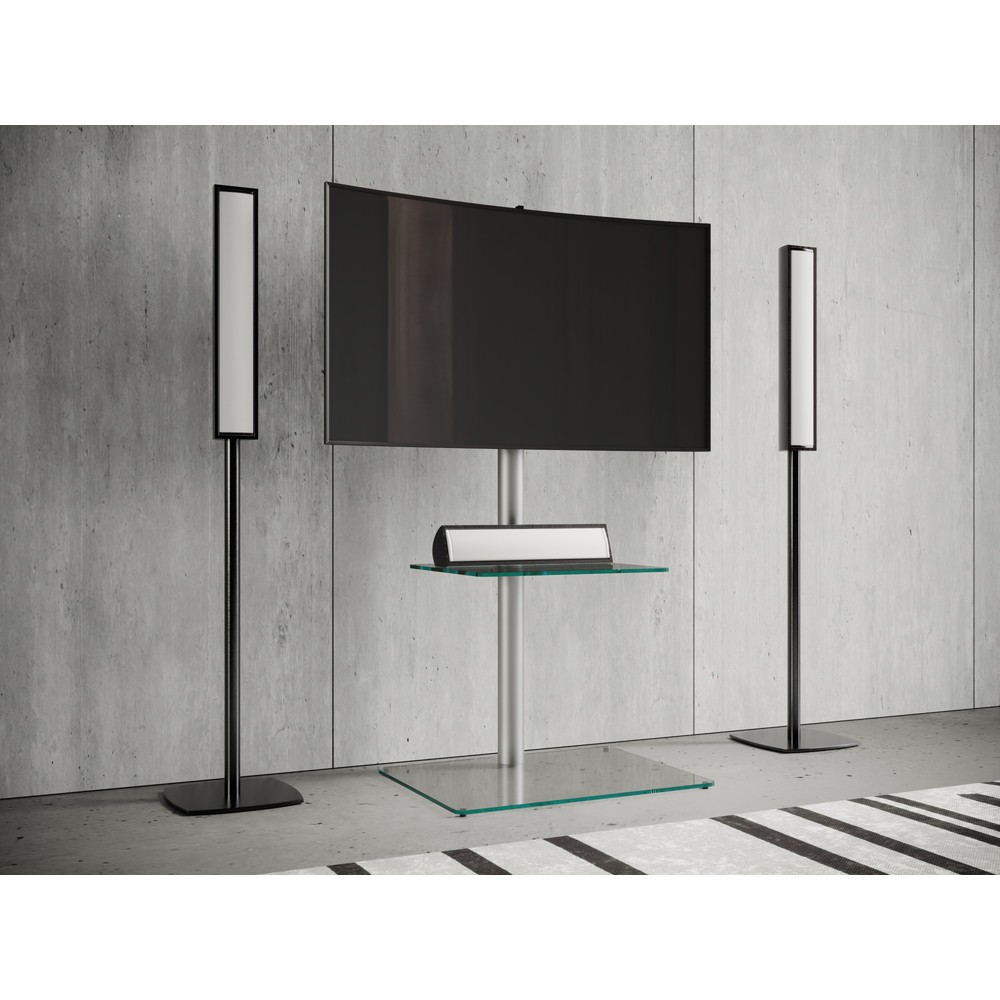 N° de l'image du produit 3 : Pied TV VCM Alani avec plateau intermédiaire, argent