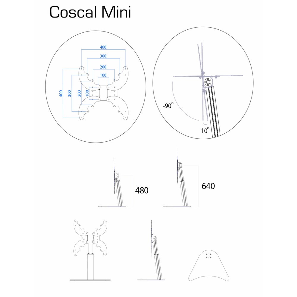 N° de l'image du produit 4 : Pied TV VCM Coscal Mini, argent
