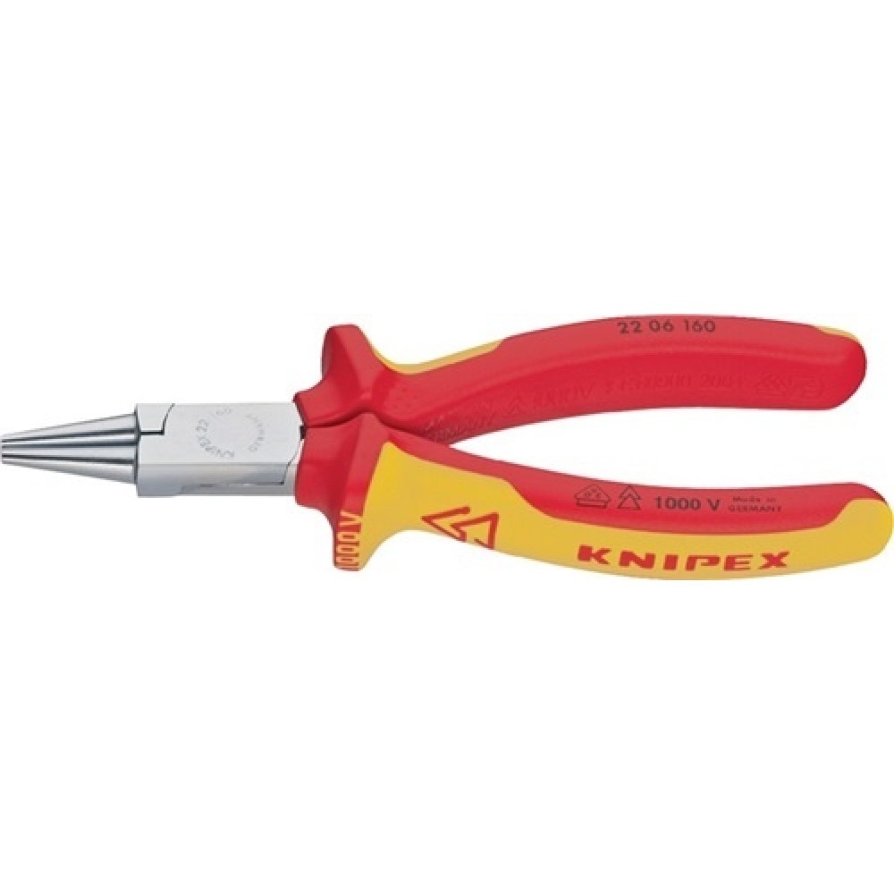 Illustration du produit: Pince à becs ronds longueur 160 mm pince chromée gaines multicomposant KNIPEX