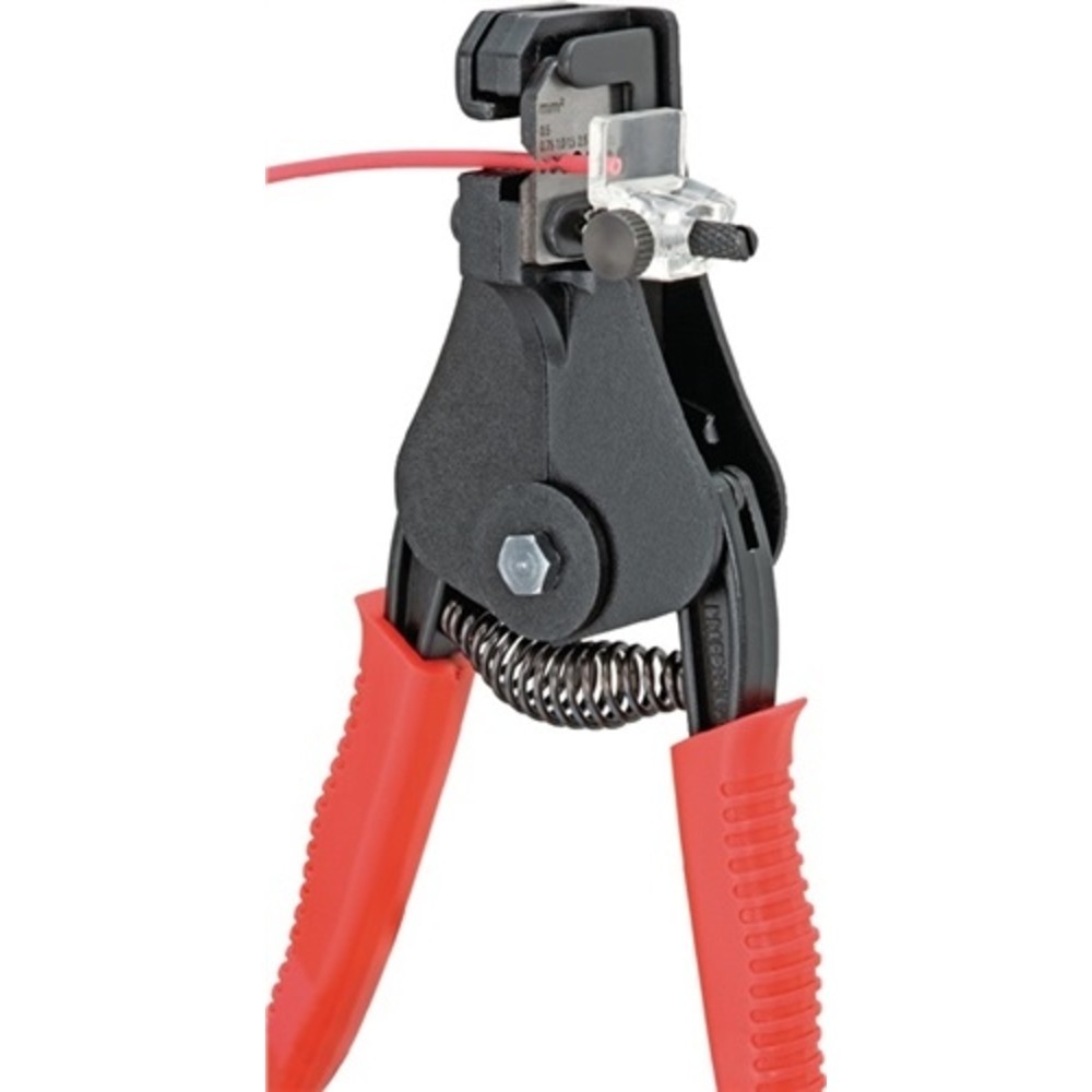 N° de l'image du produit 2 : Pince à dénuder longueur 180 mm laqué en noir revêt. en plastique avec ressort d