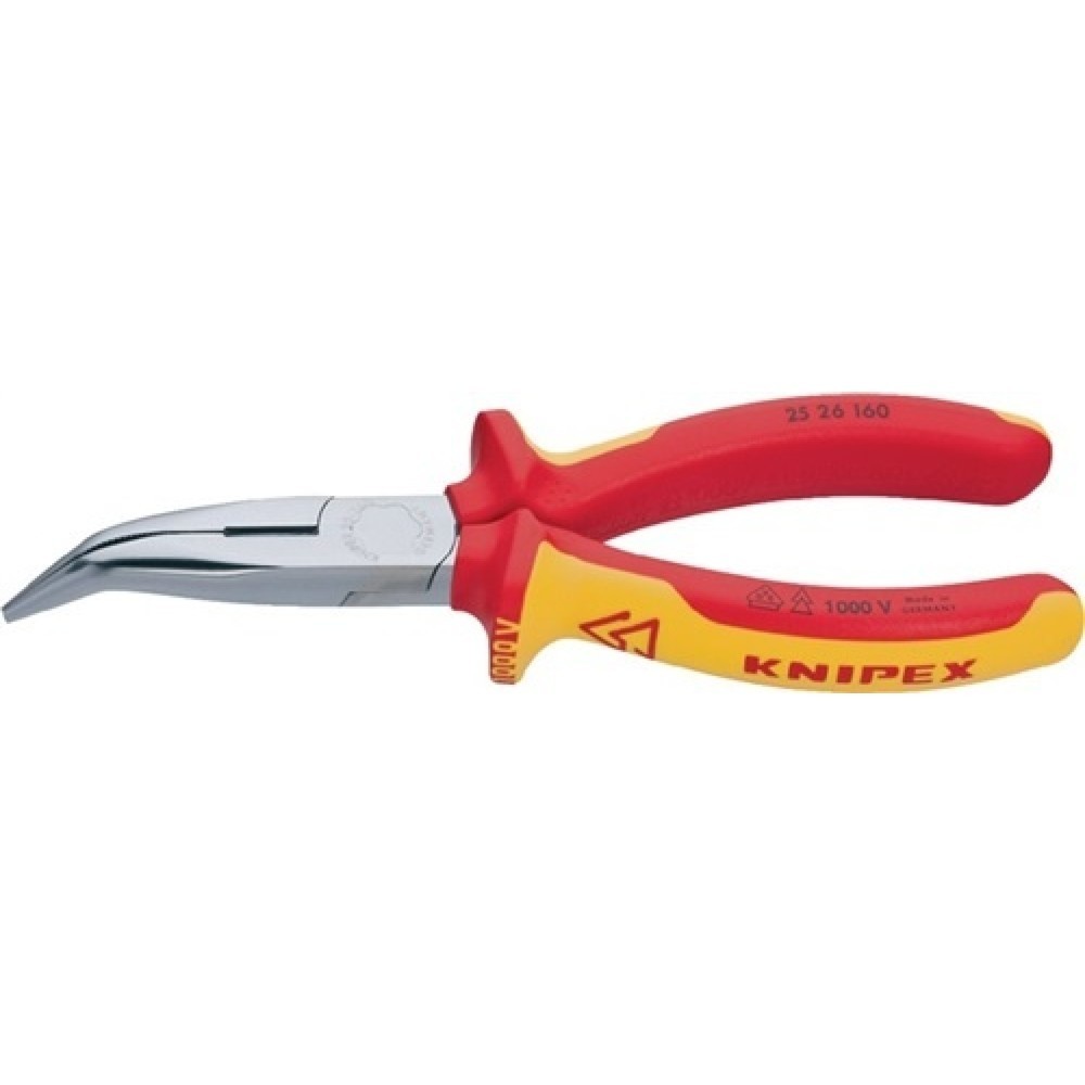 Illustration du produit: Pince à becs plats, ronds longueur 160 mm coudé à 40 degr. VDE gaines multicompo