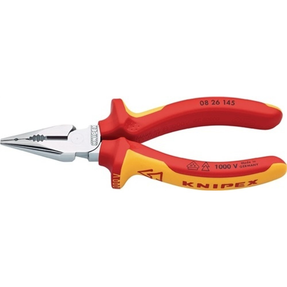 N° de l'image du produit 1 : Pince universelle pointue longueur 145 mm gaines multicomposant chromé VDE KNIPE