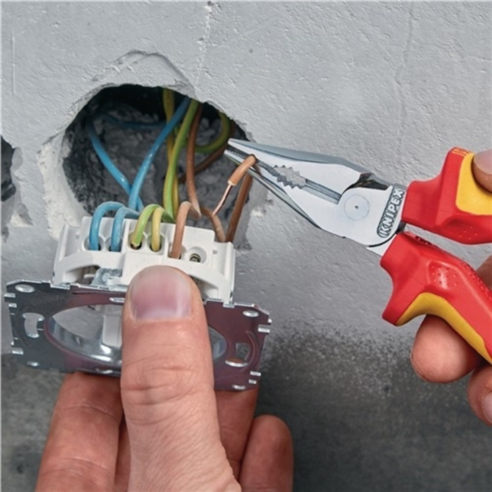 N° de l'image du produit 2 : Pince universelle pointue longueur 145 mm gaines multicomposant chromé VDE KNIPE