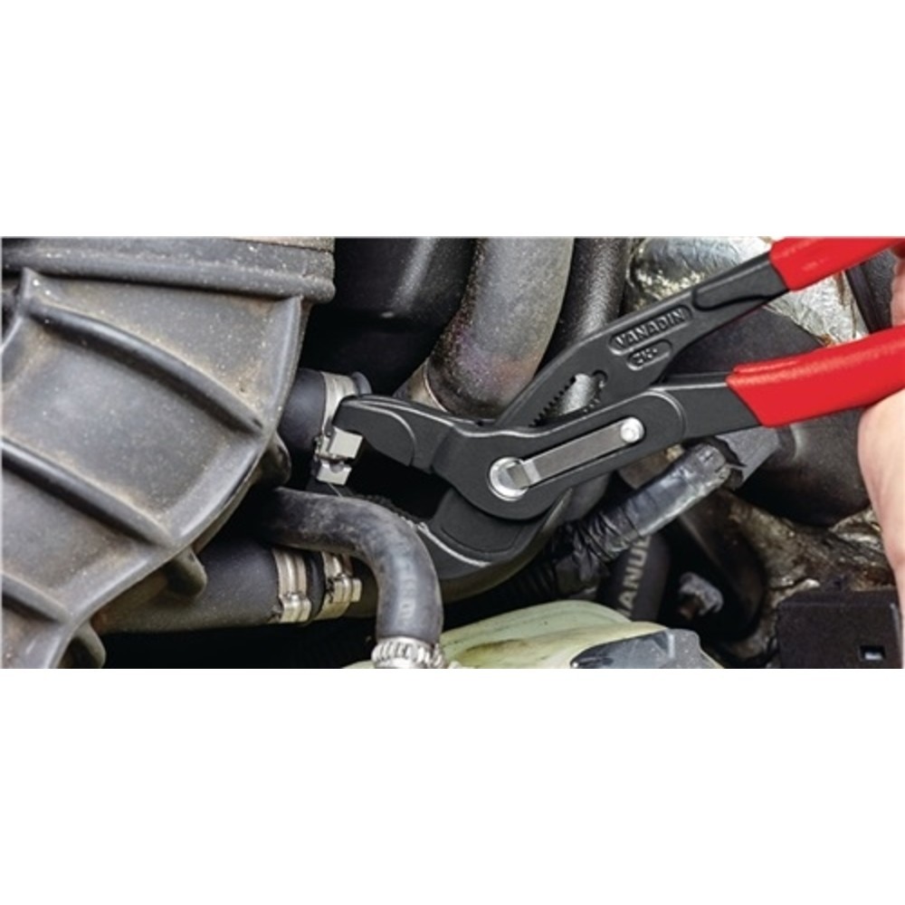 N° de l'image du produit 2 : Pince à colliers pour tuyau longueur totale 180 mm tête grise atramentée revêtem