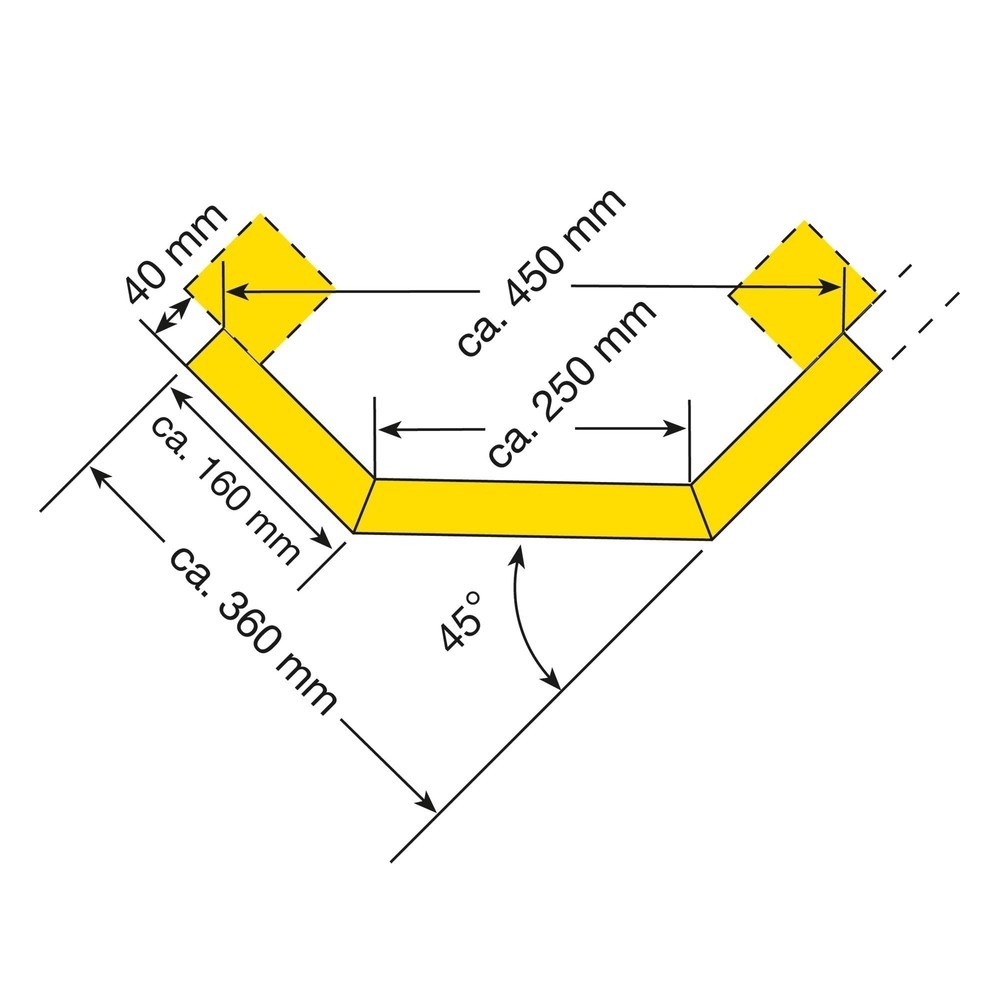Número de imagen del producto 3: Placas protectoras con perfil en C, esquineras, con revestimiento plástico, amarillo