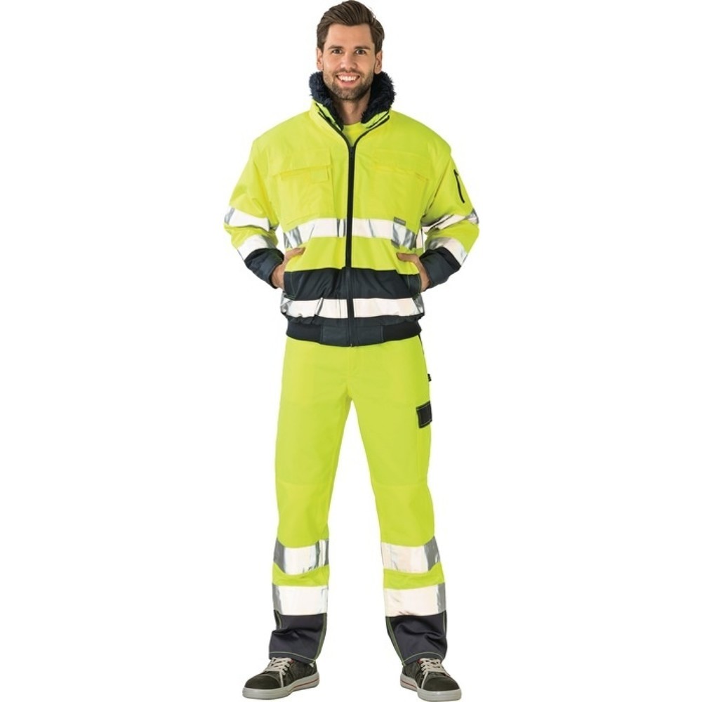 Produktabbildung: PLANAM Warnschutz-Comfortjacke Gr.XXL, gelb/marine
