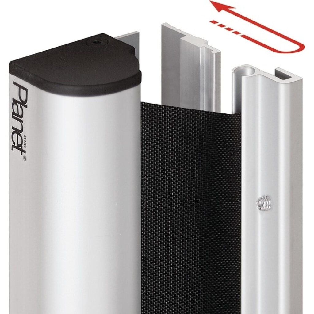Produktabbildung: PLANET Fingerschutz Rollo FSR 6000 Quick Länge 1925 mm, silberfarben eloxiert, Bandgegenseite