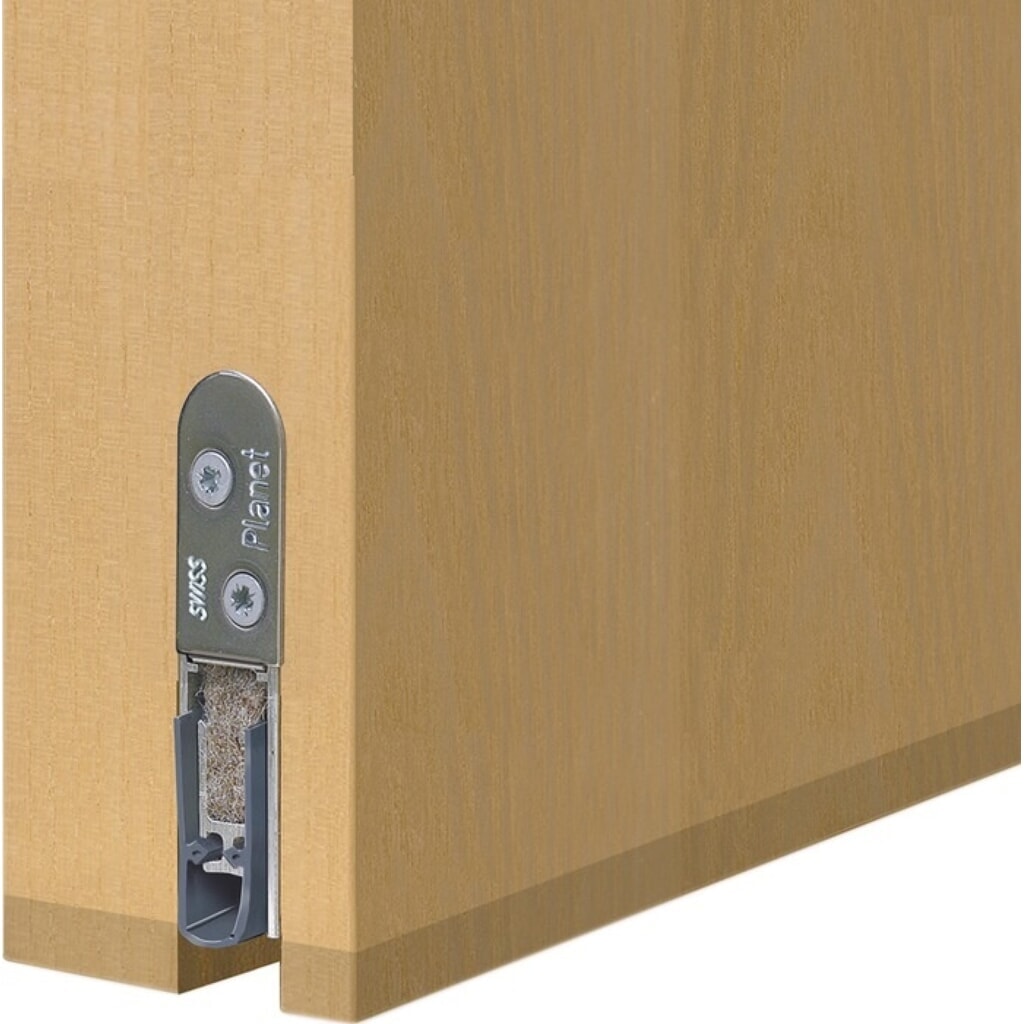 Produktabbildung Nr. 2: PLANET Türdichtung HS, Aluminium silberfarben eloxiert, 1-seitig Länge 1085 mm, Holztüren