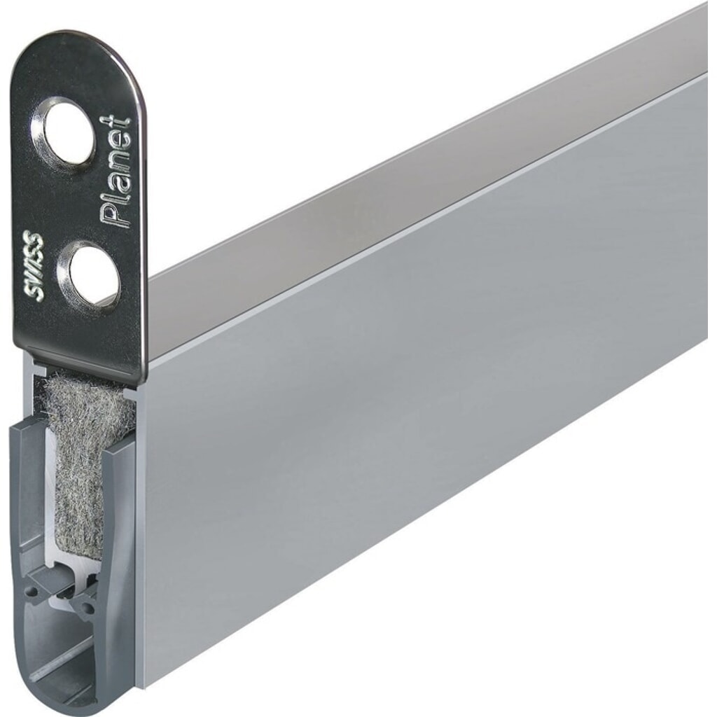 PLANET Türdichtung HS, Aluminium silberfarben eloxiert, 1-seitig Länge 1085 mm, Holztüren Produktabbildung Nr. 1: PLANET Türdichtung HS, Aluminium silberfarben eloxiert, 1-seitig Länge 1085 mm, Holztüren