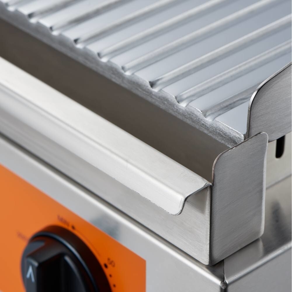 N° de l'image du produit 3 : Plaque de cuisson CATERINA Stalgast, 720 x 460 x 240 mm, 2/3 lisse et 1/3 rainurée, 3,5 kW 230 V