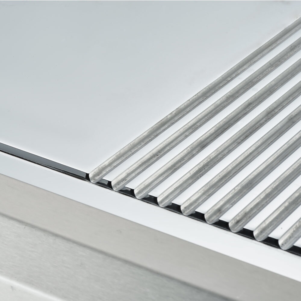N° de l'image du produit 5 : Plaque de cuisson électrique chromée Stalgast à poser, 800 x 700 mm, surface de cuisson ½ lisse / ½ rainurée, Série 700 ND
