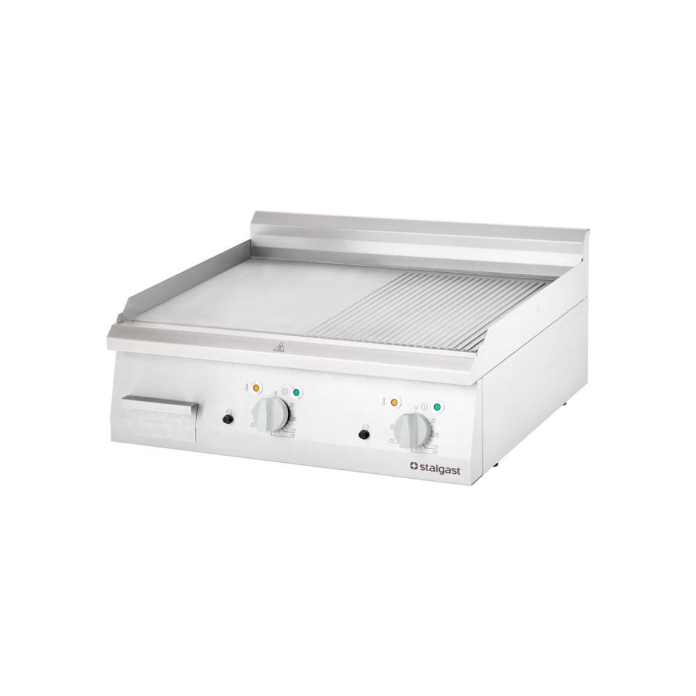 Illustration du produit: Plaque de cuisson électrique Stalgast à poser, 800 x 700 mm, surface de cuisson ½ lisse / ½ rainurée, Série 700 ND