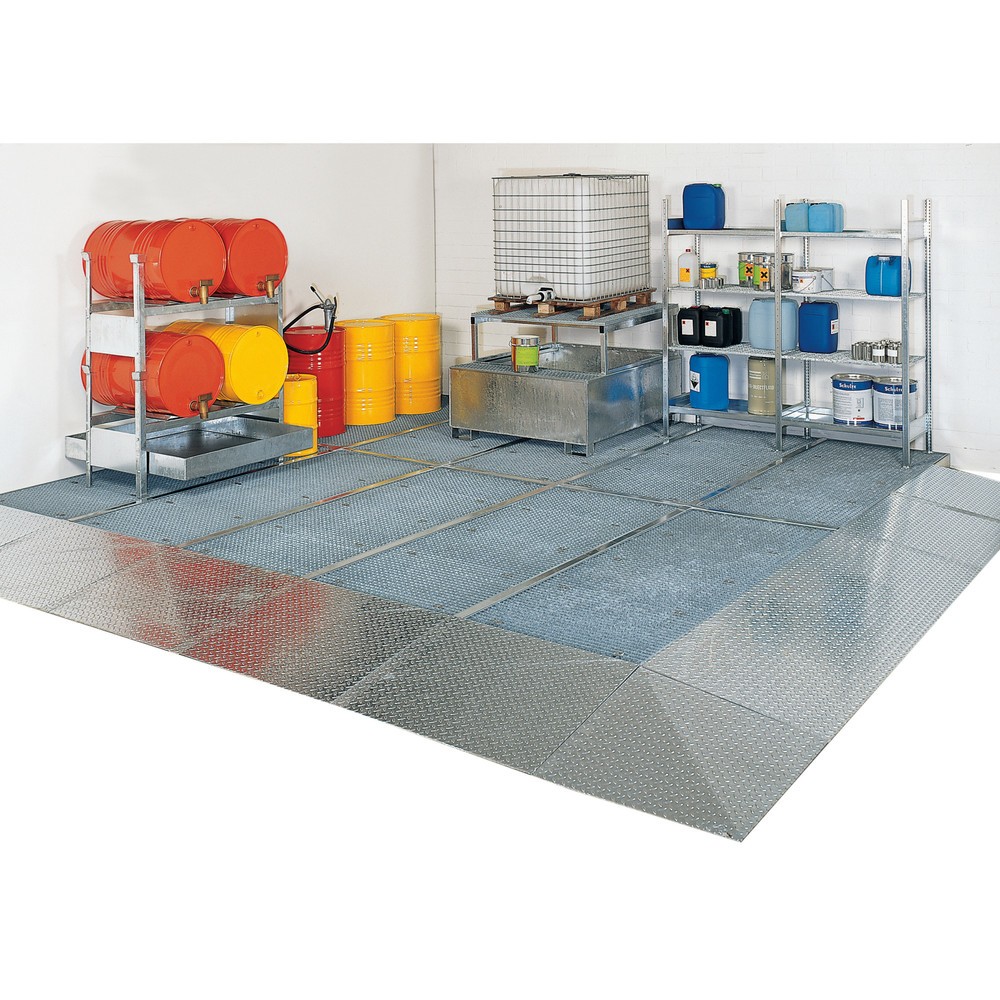 Zdjęcie produktu nr 2: Płaska wanna ociekowa ze stali, udźwig 6 500 kg/m², wys. x szer. x gł. 118 x 500 x 2000 mm