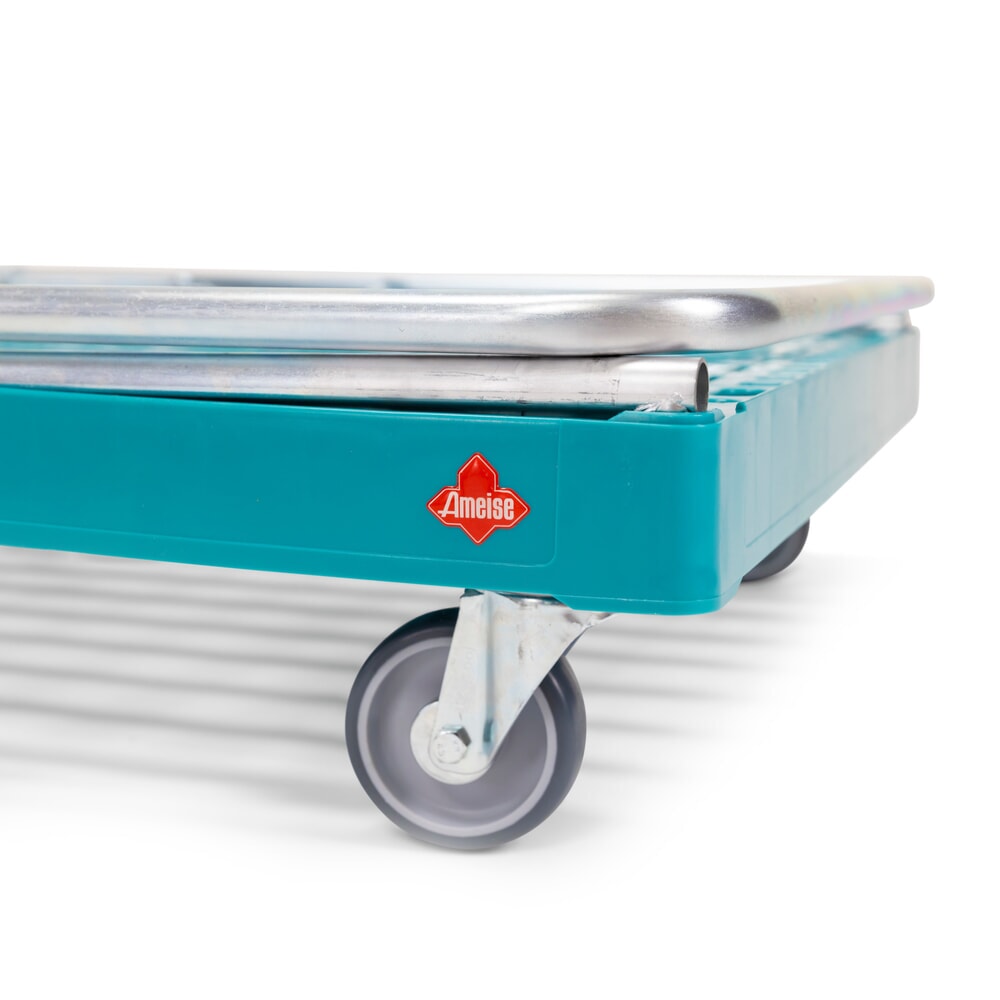 N° de l'image du produit 5 : Ameise® Plateau à roulettes avec dossier de poussée, capacité de charge 300 kg, 2 roues fixes et 2 roues directrices