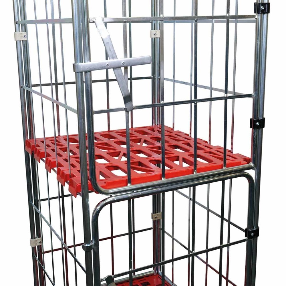 Illustration du produit: Plateau intermédiaire en HDPE pour conteneur à roulettes 4 côtés, lxP 710 x 710 mm, gris silex