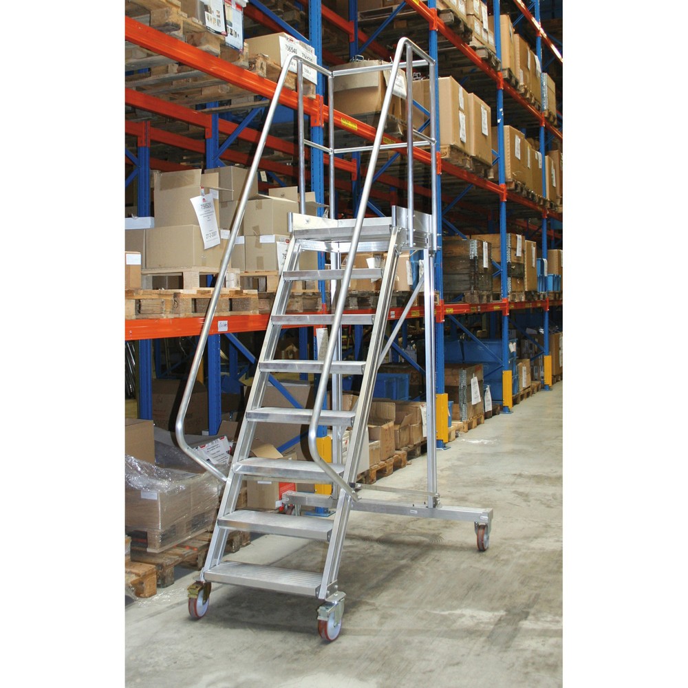 Product afbeelding: Platformtrap 60° (verrijdbaar), 4 wielen, 3 treden