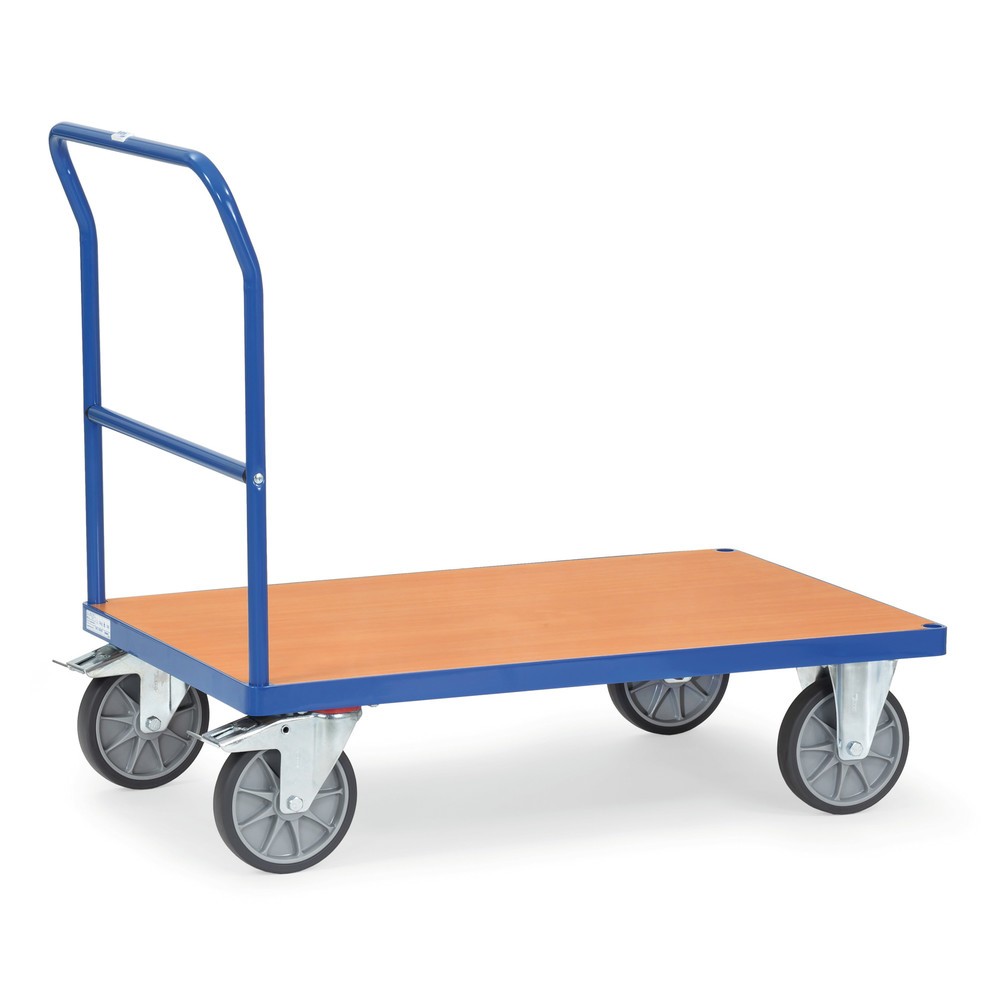 Obrázok výrobku: Plošinový vozík fetra® s riadidlami, ložná plocha Š x H 500 x 850 mm, brilantná modrá