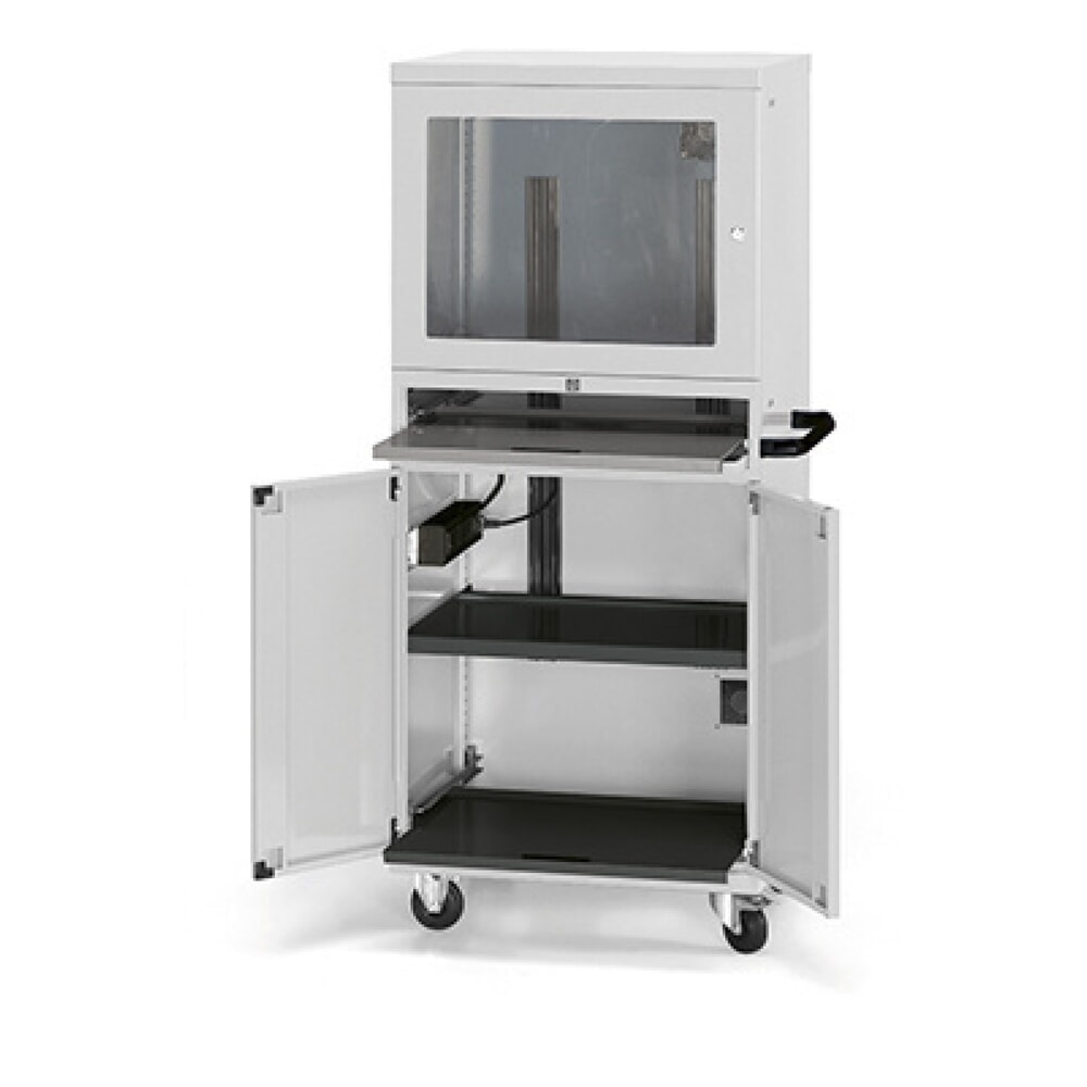 Obrázok výrobku: Počítačová skriňa Fami Standard, 1 ventilátor, 4 zásuvky, v × š × h 1 688 × 807 × 654 mm, svetlosivá