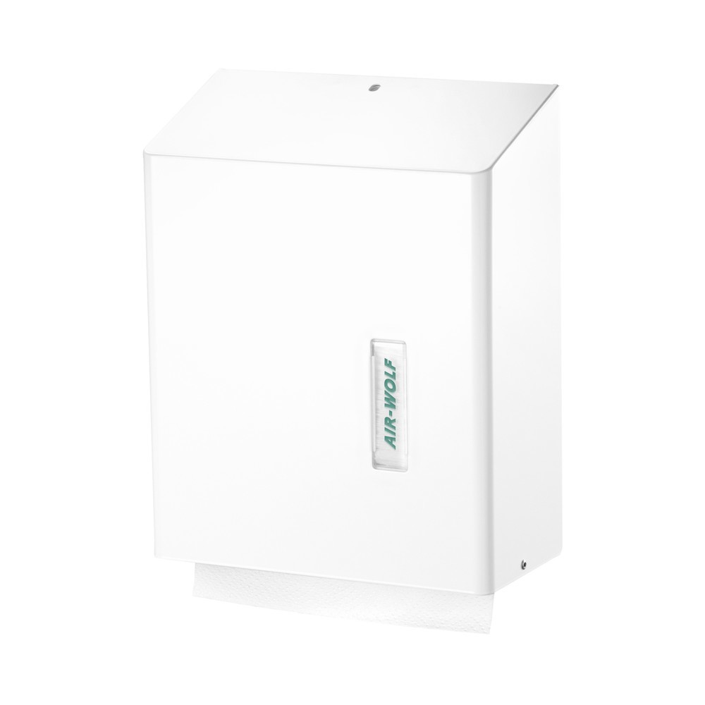 Zdjęcie produktu: Podajnik ręczników papierowych Air-Wolf serii Omega na ok. 500 ręczników papierowych, kolor biały