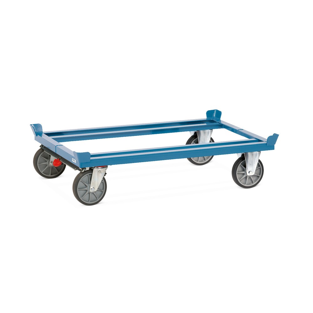 Zdjęcie produktu nr 1: Podwozie jezdne fetra® z narożnikami, udźwig 750 kg, do palet 1200 x 800 mm, ogumienie TPE, z centralnym hamulcem