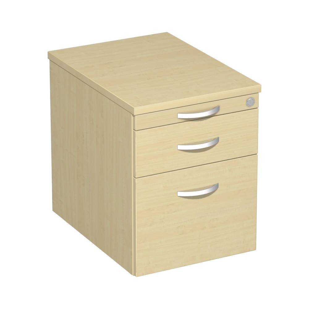 Zdjęcie produktu: Pojemnik na kółkach Lissabon z wiszącymi teczkami, wys. × szer. × gł. 566 x 600 x 430 mm, wkłady z tworzywa sztucznego, klon