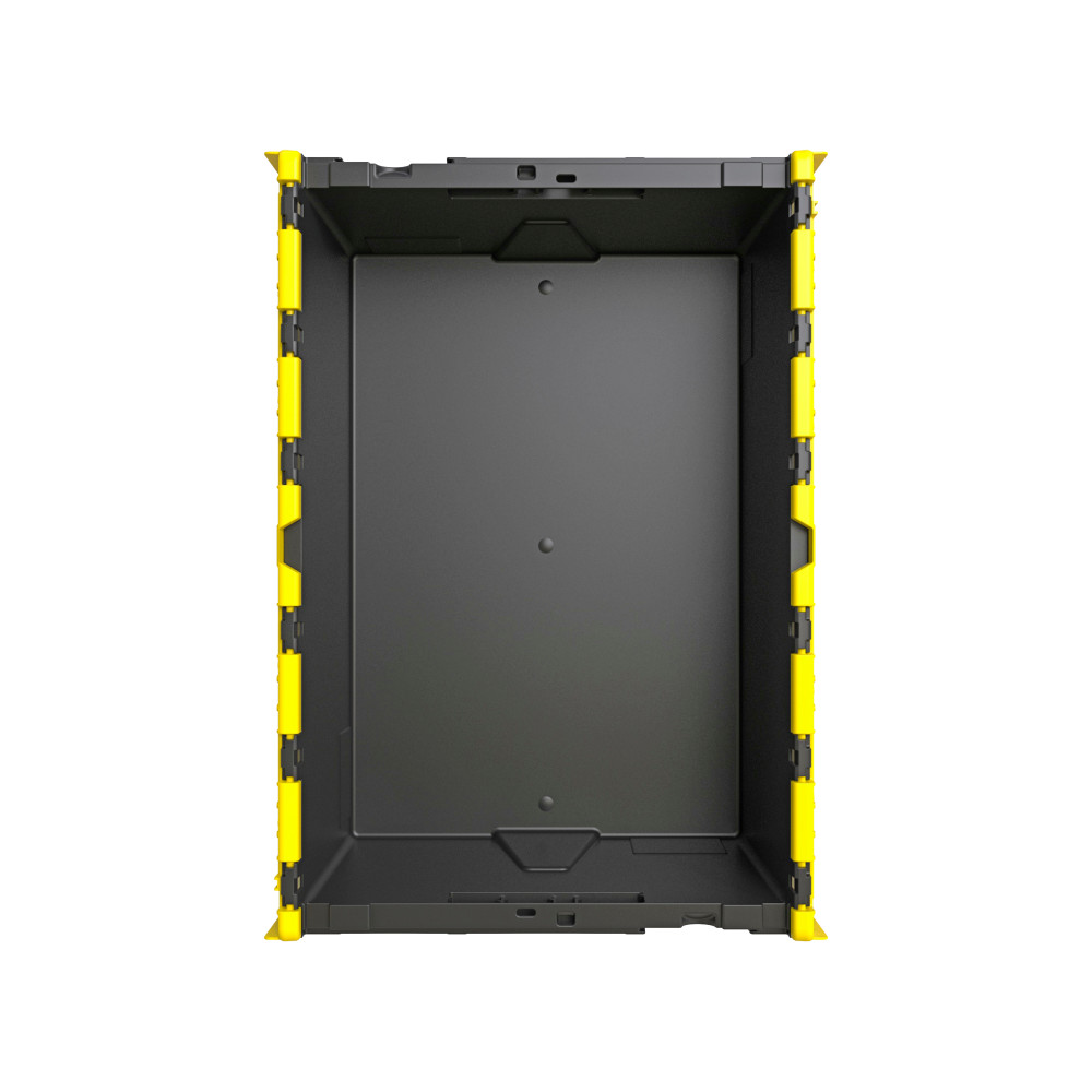 Zdjęcie produktu nr 3: Europojemnik Alpha wykonany z regranulatu PP z pokrywą, czarno-żółty, 77 l, wys. x szer. x gł. 400 x 600 x 400 mm
