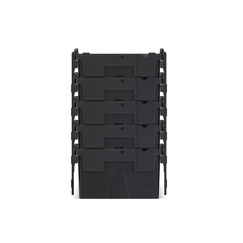 Zdjęcie produktu nr 7: Europojemnik Alpha wykonany z regranulatu PP z pokrywą, czarny, 40 l, wys. x szer. x gł. 250 x 600 x 400 mm