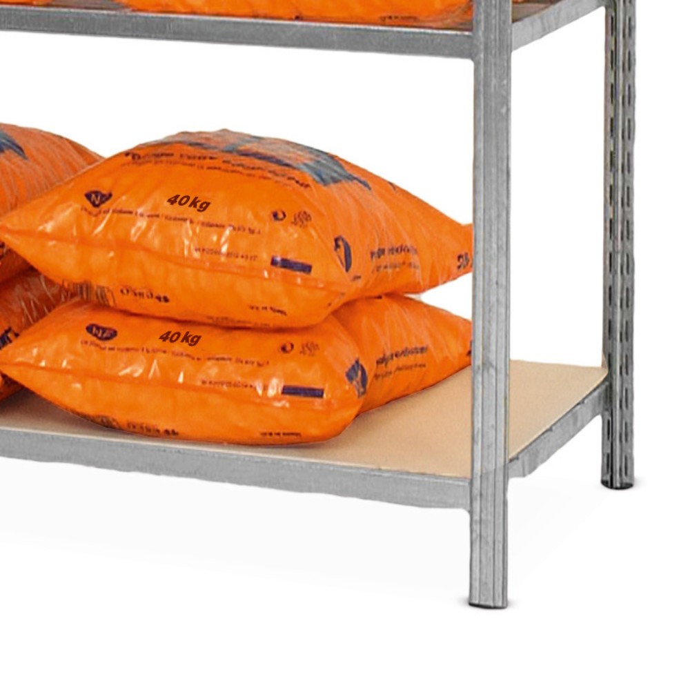 Obrázok výrobku: Polica pre policový regál, pozinkovaný povrch, s drevotrieskovými doskami, Š x H 1 000 x 388 mm, 2 ks v balení