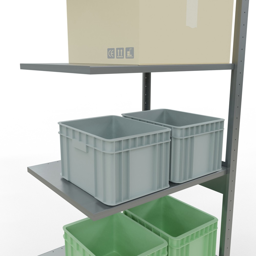 Číslo obrázku produktu 3: Policový regál SCHULTE, montáž zasouváním, přídavné pole, nosnost police 150 kg, pozinkovaný, VxŠxH 2500 x 750 x 600 mm