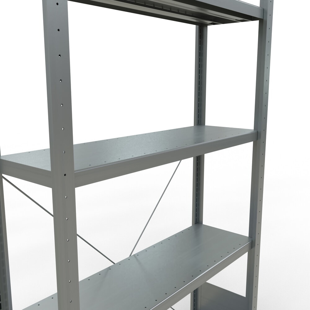 Číslo obrázku produktu 5: Policový regál SCHULTE, pozink, 5 polic z ocelového plechu, nosnost police 330 kg, VxŠxH 2000 x 1060 x 336 mm