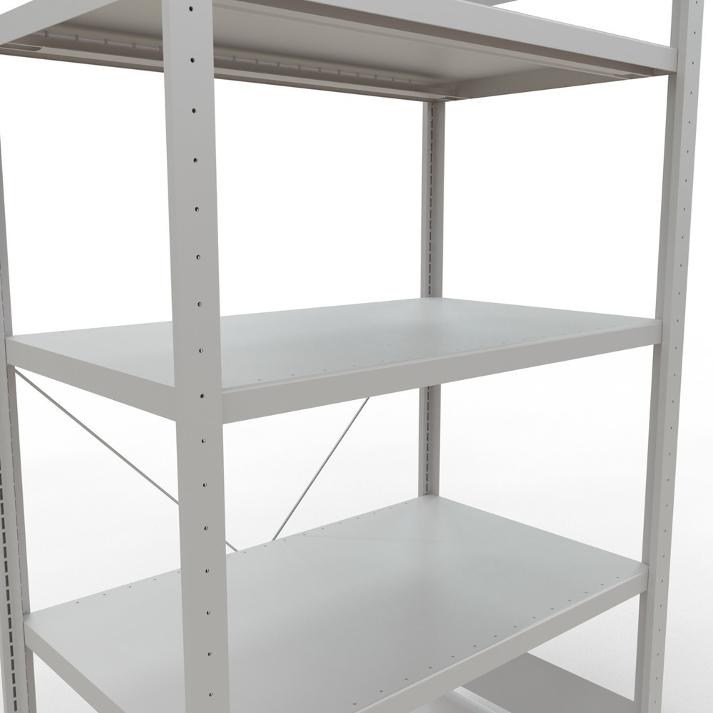 Číslo obrázku produktu 5: Policový regál SCHULTE, šeď světlá, 5 polic z ocelového plechu, nosnost police 330 kg, VxŠxH 2000 x 1 060 x 636 mm
