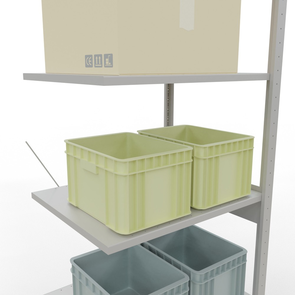 Číslo obrázka výrobku 4: policový regál SCHULTE, prídavné pole, nosnosť regálu 150 kg, svetlošedá, V x Š x H 2 500 x 750 x 600 mm