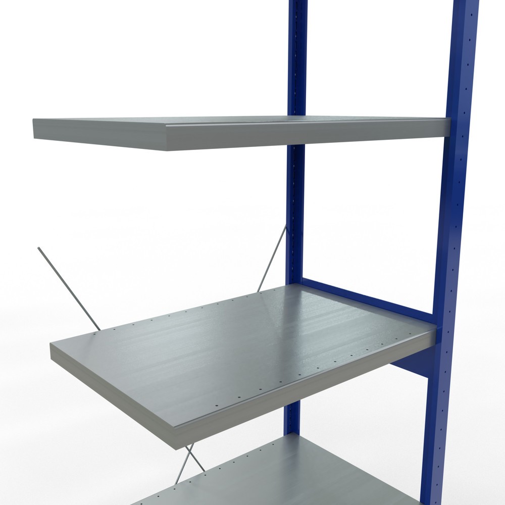 Číslo obrázka výrobku 5: policový regál SCHULTE, prídavné pole, horca modrá/galvanizovaný, nosnosť regálu 250 kg, V x Š x H 2 500 x 750 x 500 mm