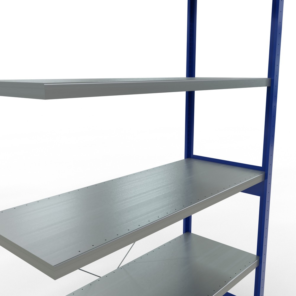 Číslo obrázka výrobku 5: policový regál SCHULTE, prídavné pole, horca modrá/galvanizovaný, nosnosť regálu 250 kg, V x Š x H 2 500 x 1 300 x 500 mm