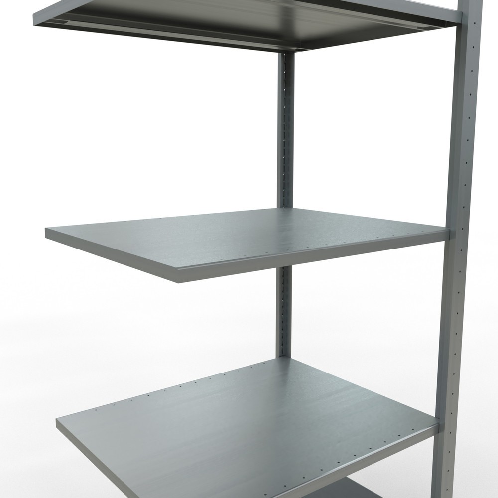 Číslo obrázka výrobku 4: SCHULTE zásuvná montážna polica, prídavné pole, nosnosť regálu 150 kg, galvanizovaná, V x Š x H 2 000 x 750 x 600 mm