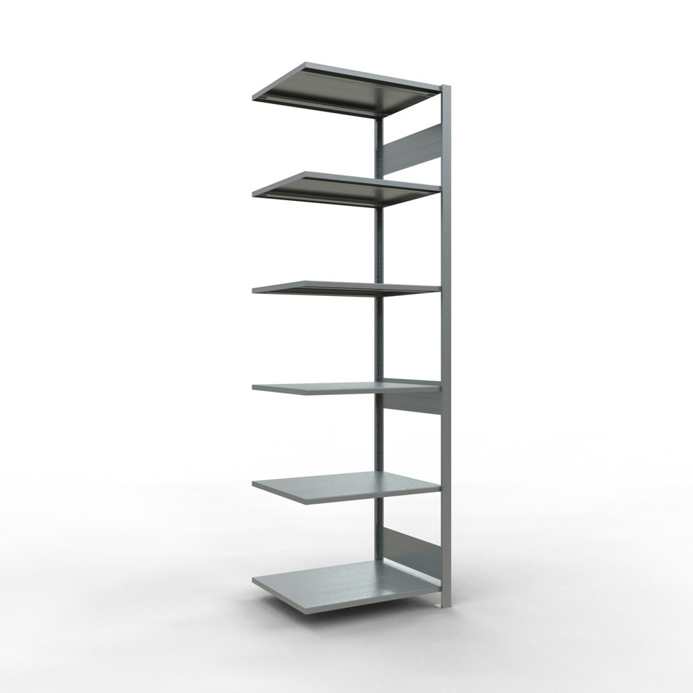 Obrázok výrobku: SCHULTE zásuvná montážna polica, prídavné pole, nosnosť regálu 150 kg, galvanizovaná, V x Š x H 2 500 x 750 x 600 mm