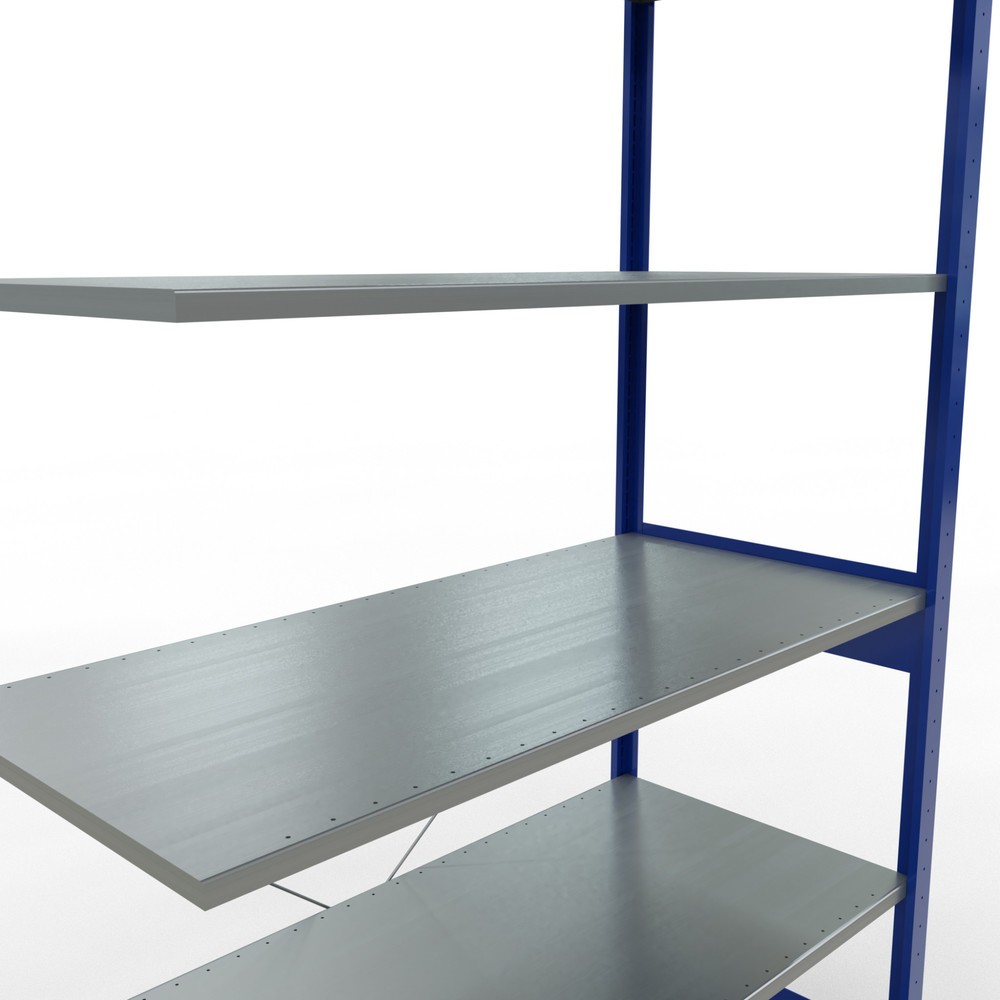 Číslo obrázku produktu 5: Policový regál SCHULTE, přídavné pole, hořcová modř/pozinkovaný, nosnost police 150 kg, VxŠxH 2500 x 1300 x 600 mm
