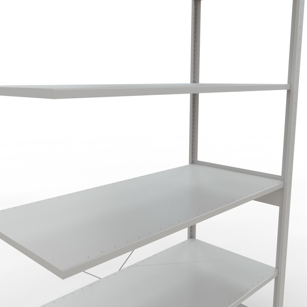 Číslo obrázku produktu 5: Policový regál SCHULTE, přídavné pole, nosnost police 150 kg, světlá šedá, VxŠxH 2500 x 1300 x 600 mm