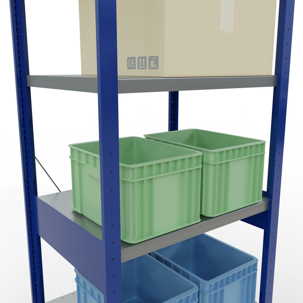 Číslo obrázku produktu 4: Policový regál SCHULTE, hořcová modř / pozink, nosnost police 250 kg, VxŠxH 2500 x 810 x 636 mm
