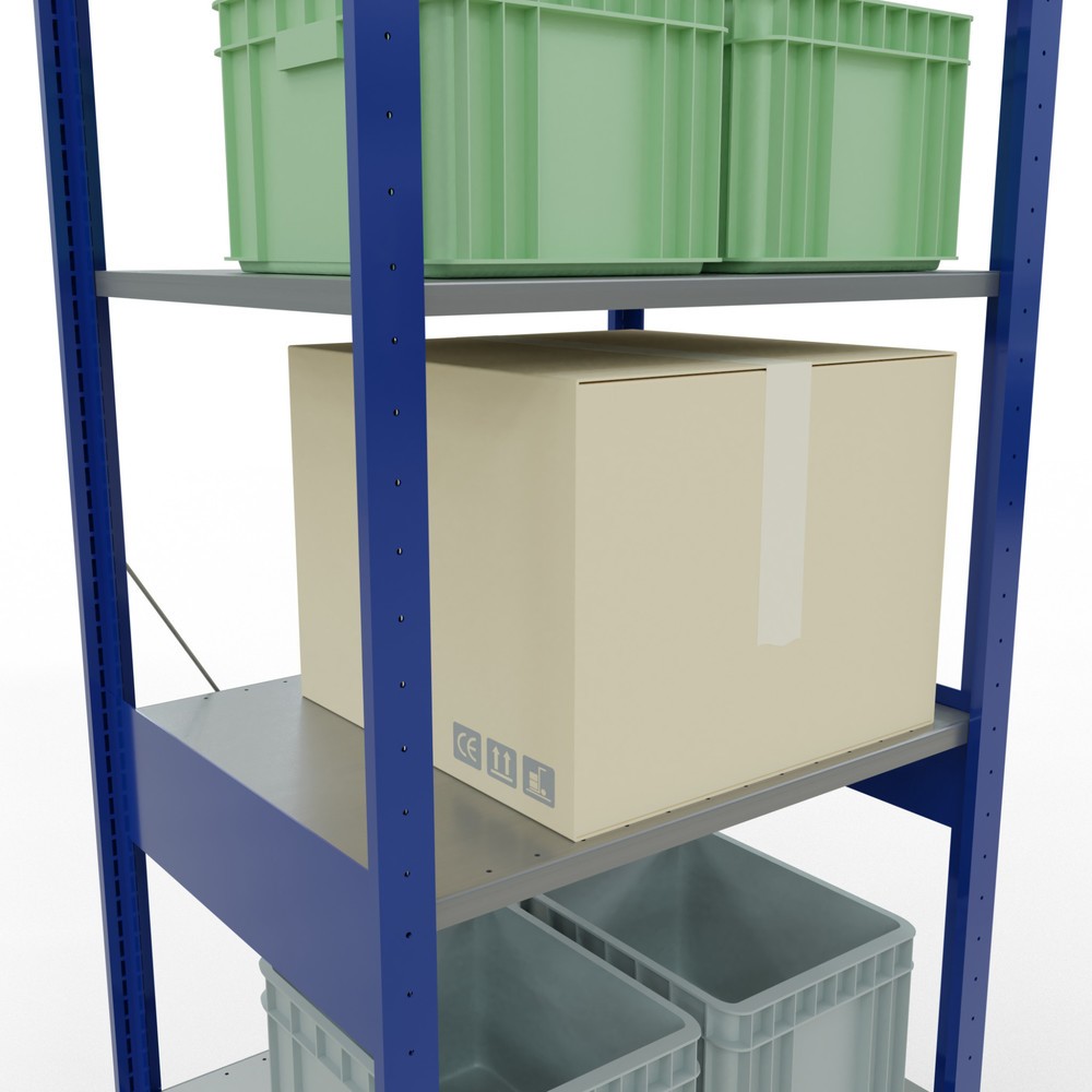 Číslo obrázku produktu 4: Policový regál SCHULTE, hořcová modř / pozink, nosnost police 150 kg, VxŠxH 2500 x 810 x 636 mm