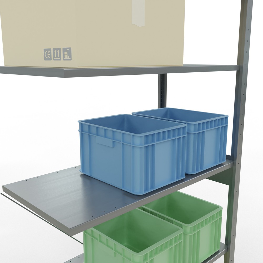 Číslo obrázku produktu 4: Policový regál SCHULTE zasouvací systém, přídavné pole, nosnost police 150 kg, pozinkovaný, VxŠxH 2500 x 1000 x 500 mm