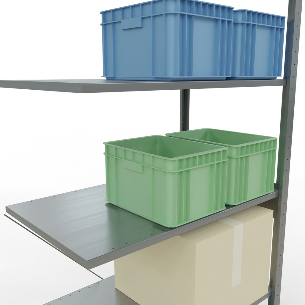 Číslo obrázku produktu 4: Policový regál SCHULTE zasouvací systém, přídavné pole, nosnost police 150 kg, pozinkovaný, VxŠxH 2500 x 1000 x 600 mm