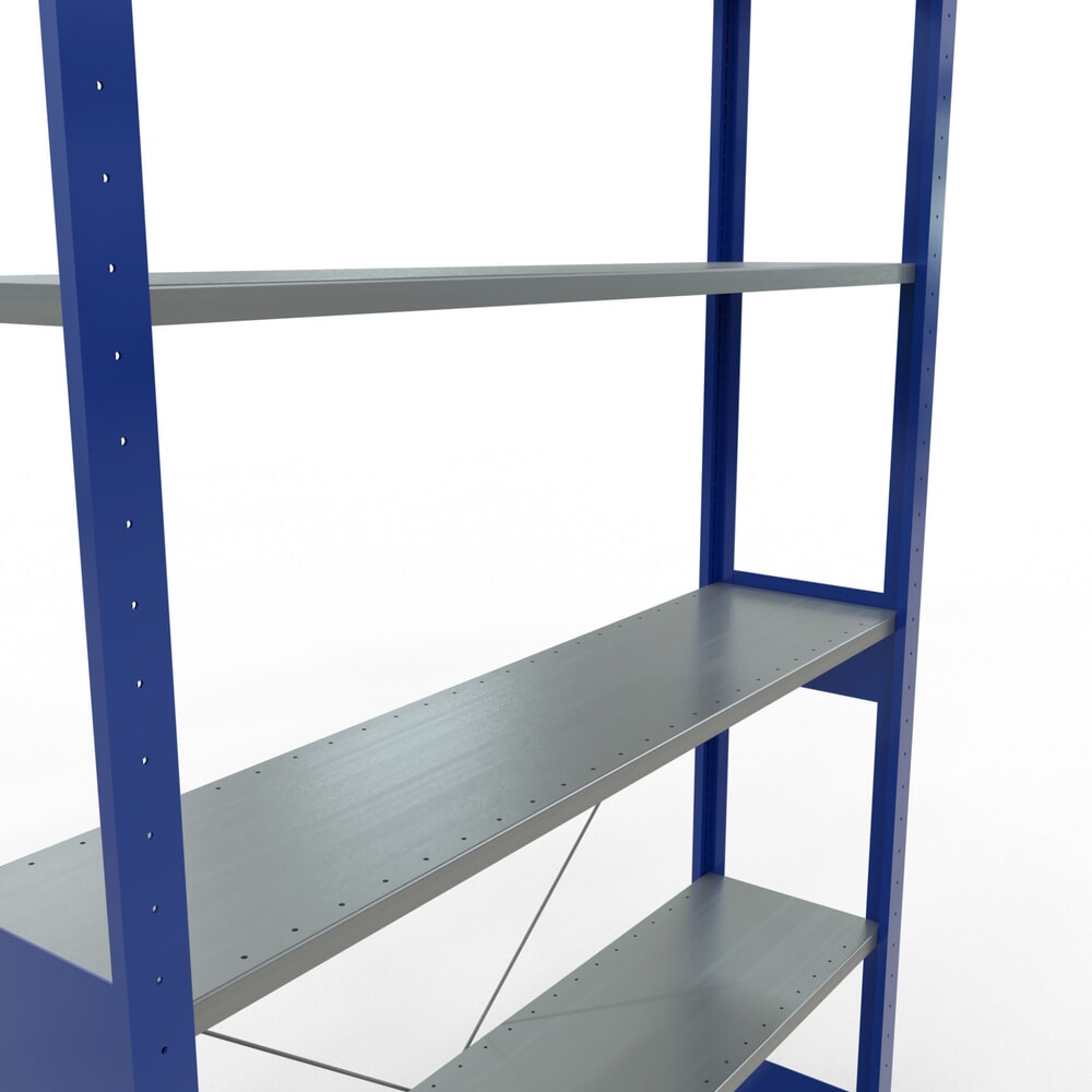 Číslo obrázku produktu 2: Policový regál SCHULTE, hořcová modř / pozink, nosnost police 150 kg, VxŠxH 2500 x 1 360 x 336 mm